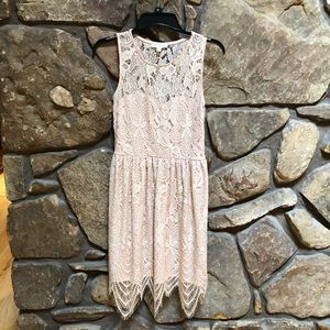 Blush pink dress w/ crochet detail